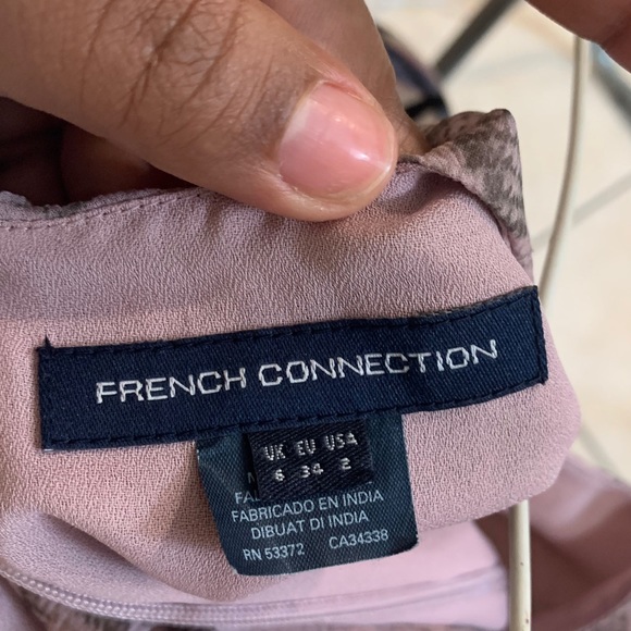 0514 French connection pink snakeskin dress sz 2 - Picture 6 of 8